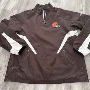 Cleveland Browns L Windbreaker Reebok NFL On Field Lightweight 1/4 Zip Pull Over